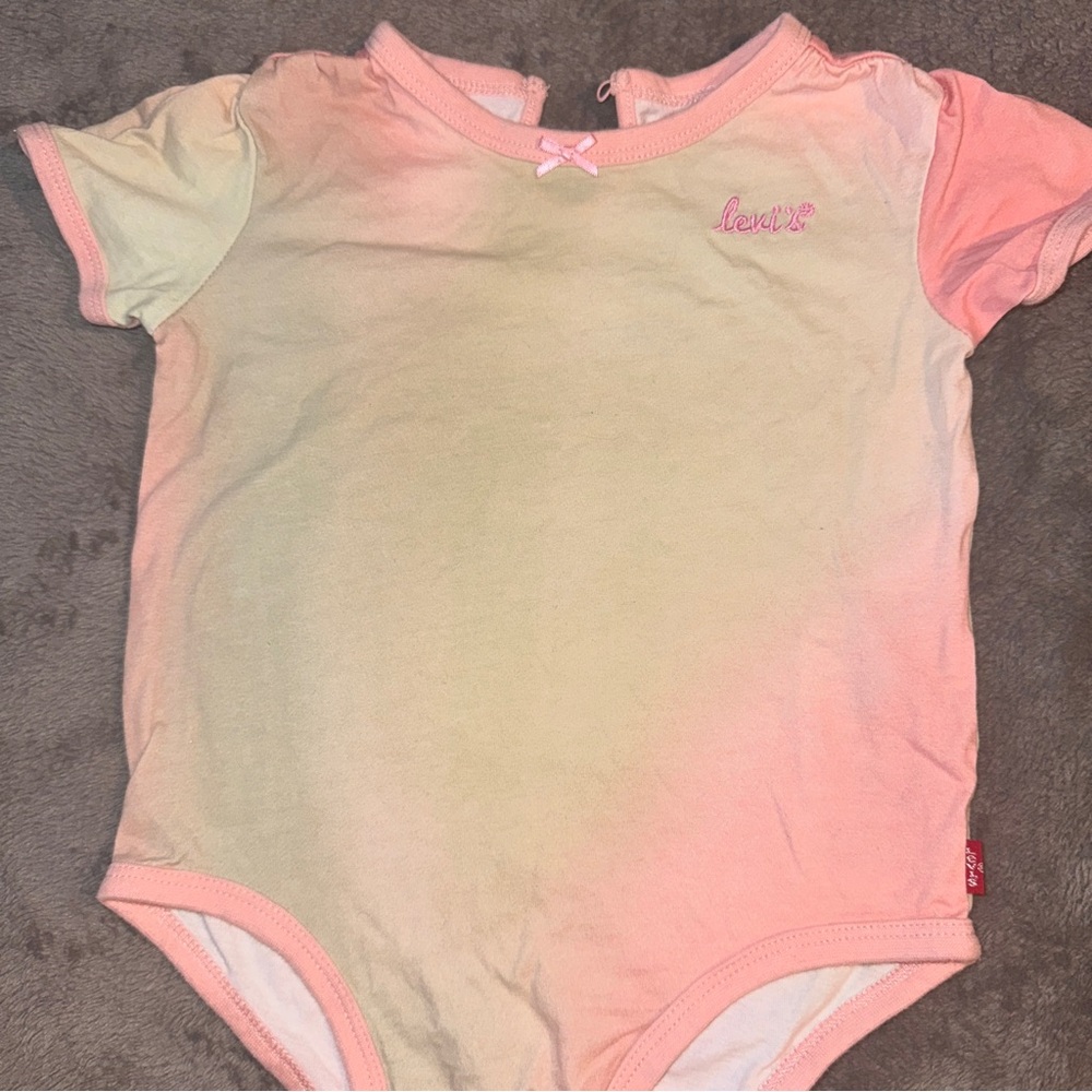 Levi's Pink and Yellow Bodysuit Soft Cotton Blend